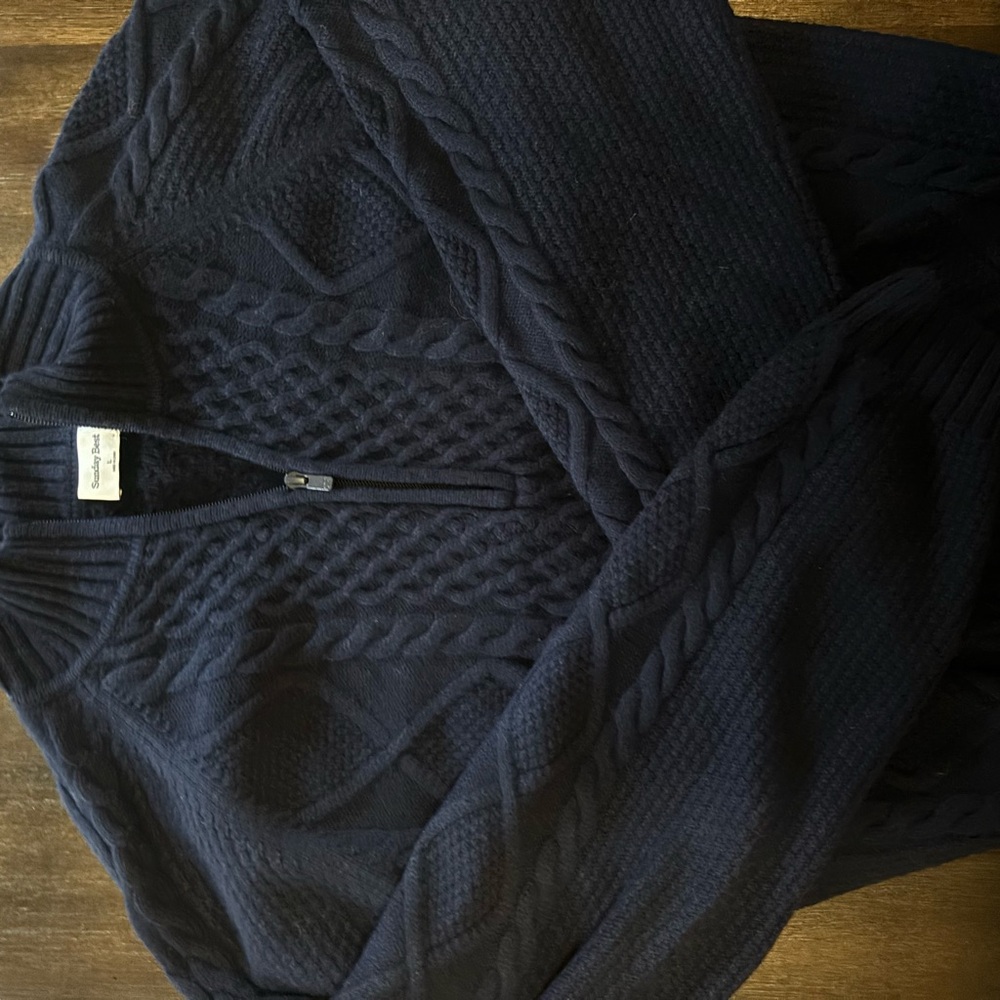 Navy Cable Knit Sweater